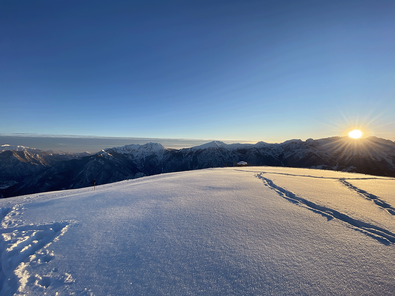 Monte Avaro tramonto inverno